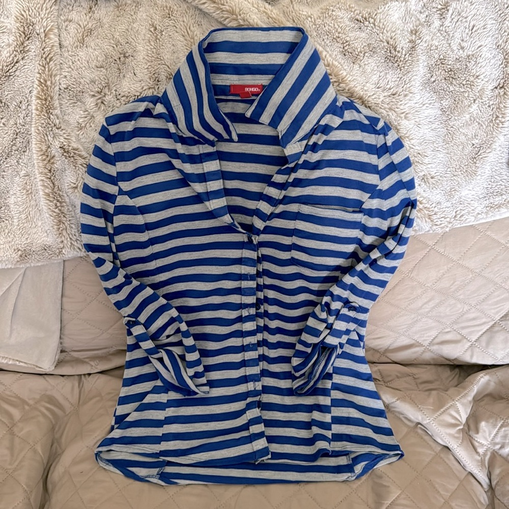 Blue and Grey stripped dress shirt